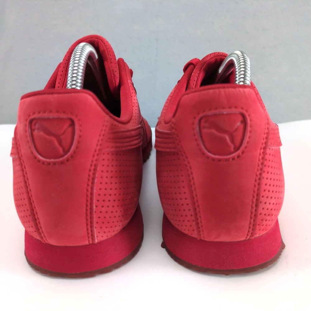 Puma Suede Courtside Perf Red Mens 8.5 Monochrome Perforated Sneakers 360983 02 - Picture 6 of 10